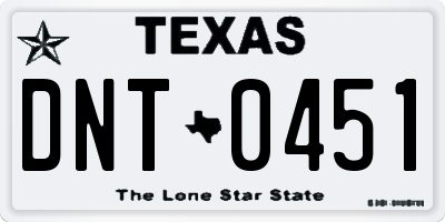 TX license plate DNT0451