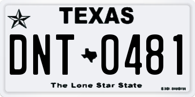 TX license plate DNT0481