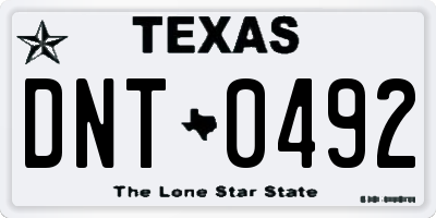TX license plate DNT0492