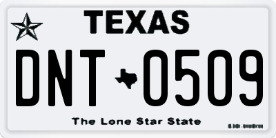 TX license plate DNT0509