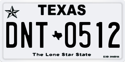 TX license plate DNT0512