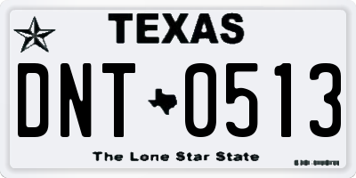 TX license plate DNT0513