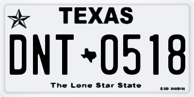 TX license plate DNT0518