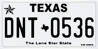 TX license plate DNT0536