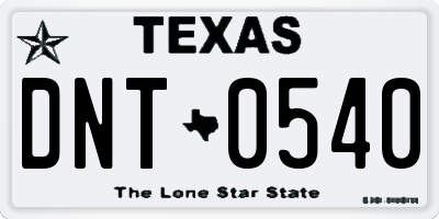 TX license plate DNT0540