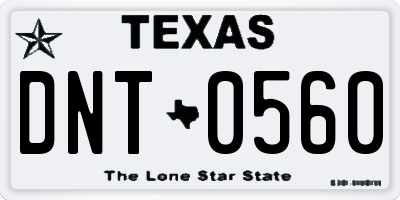 TX license plate DNT0560