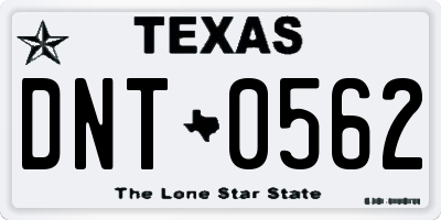 TX license plate DNT0562