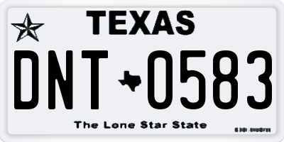 TX license plate DNT0583