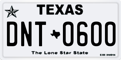 TX license plate DNT0600