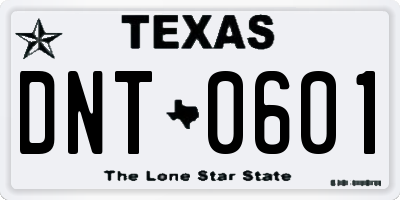 TX license plate DNT0601