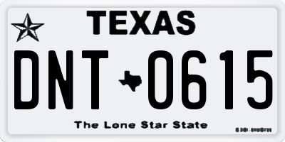 TX license plate DNT0615