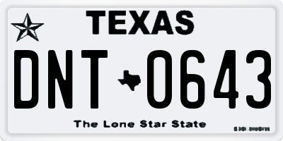 TX license plate DNT0643