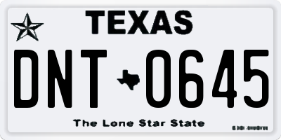 TX license plate DNT0645