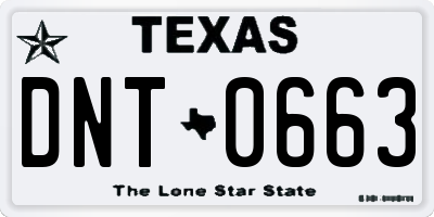TX license plate DNT0663