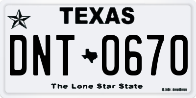 TX license plate DNT0670