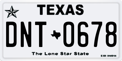 TX license plate DNT0678