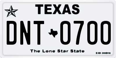 TX license plate DNT0700