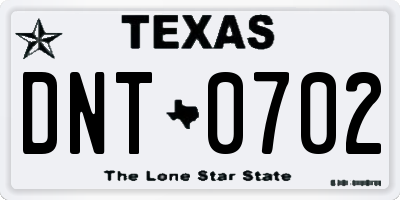 TX license plate DNT0702