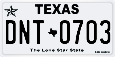 TX license plate DNT0703