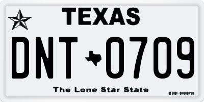 TX license plate DNT0709