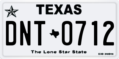 TX license plate DNT0712