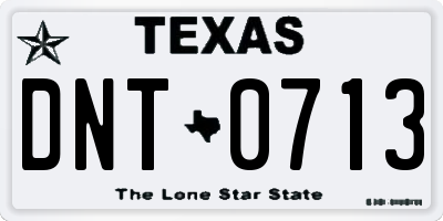 TX license plate DNT0713
