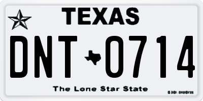 TX license plate DNT0714
