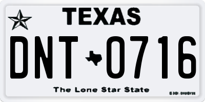 TX license plate DNT0716