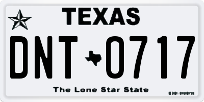 TX license plate DNT0717