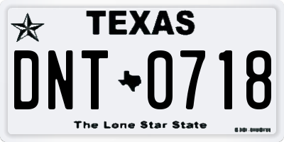 TX license plate DNT0718