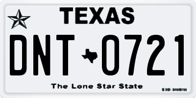 TX license plate DNT0721