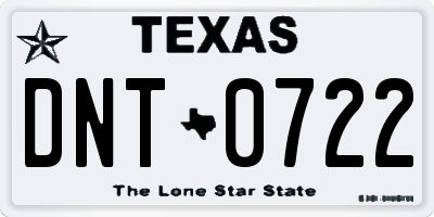 TX license plate DNT0722