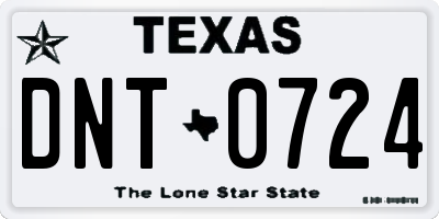 TX license plate DNT0724