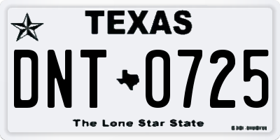 TX license plate DNT0725
