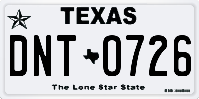 TX license plate DNT0726