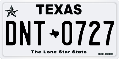 TX license plate DNT0727