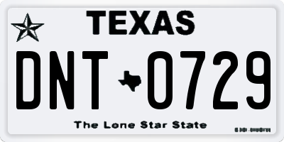 TX license plate DNT0729