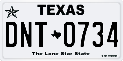 TX license plate DNT0734