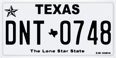 TX license plate DNT0748