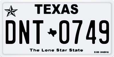 TX license plate DNT0749