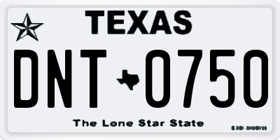 TX license plate DNT0750
