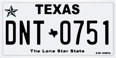 TX license plate DNT0751