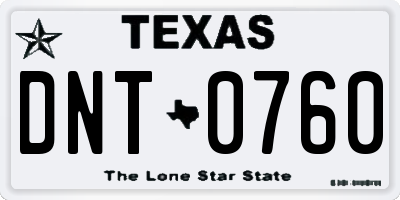 TX license plate DNT0760
