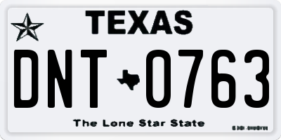 TX license plate DNT0763