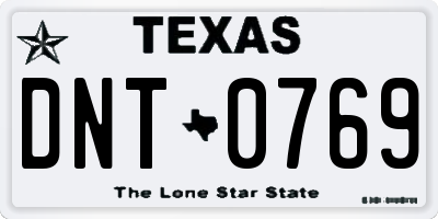 TX license plate DNT0769