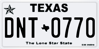 TX license plate DNT0770