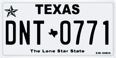 TX license plate DNT0771