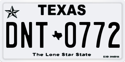 TX license plate DNT0772