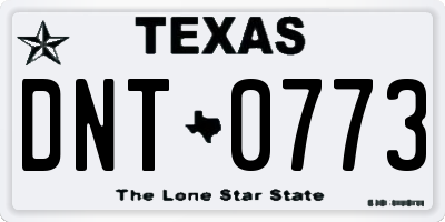 TX license plate DNT0773