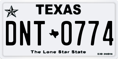 TX license plate DNT0774